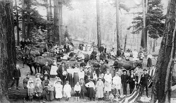 Photo of 1897 July 4th picnic on Lopez Hill, Lopez Island Washington